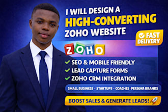 create a modern zoho website that generates leads