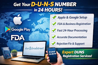 get d u n s number for apple, google, fda or any business in 24hrs