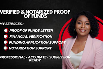 do verified and notarized proof of funds documentation for funding applications