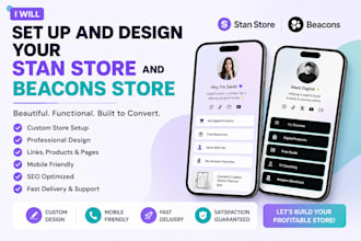 set up and design your stan store and beacons store