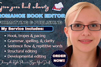 copy edit romance, epic fantasy, format suspense, thriller developmental editor
