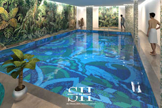 design luxury swimming pools, custom mosaic murals, and 3d architectural renders