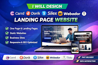 design carrd one page dorik silex static webador tilda landing page website