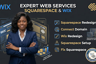 do a complete wix squarespace redesign and squarespace setup
