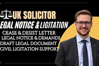 draft a UK cease and desist letter for harassment, copyright or business dispute