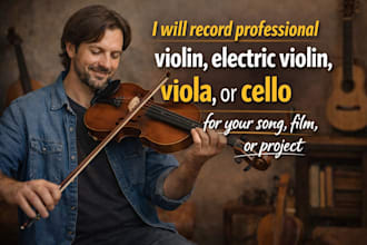 record violin electric violin, viola, or cello for your song, film, or project