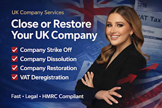 dissolve, close or strike off UK ltd company, restore uk company, deregister vat