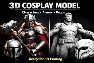 create detailed 3d cosplay models, armor and props