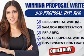 write winning government contract bid proposal, rfq, rfp, grant proposal writing