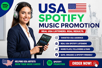 do USA spotify music promotion, USA music promotion to USA spotify listeners