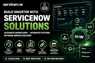 develop and customize servicenow itsm, itam, workflows, hrsd, API integrations