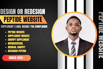 design peptide website shopify supplement website peptide nutraceutical website