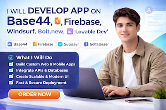 develop app on base44 firebase windsurf bolt new replit or lovable dev