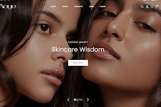design skincare website, cosmetics store, beauty website, beauty shopify store