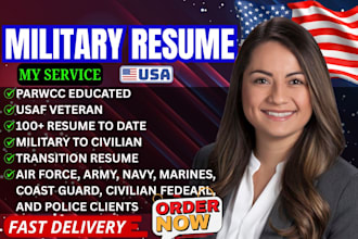 deliver military to civilian resume writing service for US veterans