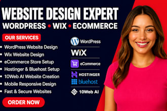 design wordpress wix ecommerce sites using hostinger bluehost 10web ai
