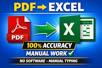 manual PDF to excel conversion