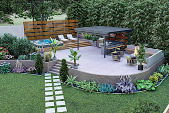 do backyard landscape design outdoor pool garden patio outdoor kitchen rendering