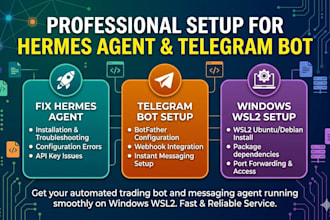 install and setup fix hermes agent telegram bot hermes agent windows wsl2 setup