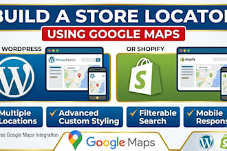 build a wordpress or shopify store locator using google maps