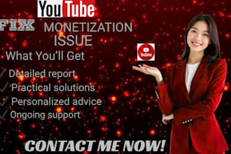 fix monetization issue of your youtube channel