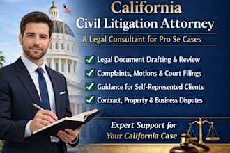 be california civil litigation attorney, ccp legal consultant for pro se cases