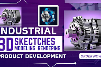 do industrial product development, drawing 3d sketches product visualization