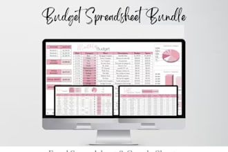 create excel budget planner, expensive tracker and business finance spreadsheet