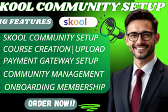 skool community setup, online course, community manager, monetize your community