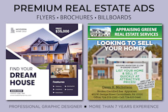 design premium real estate ads, flyers and property marketing materials