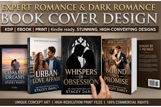 design romance book cover design, ebook cover, dark romance book, KDP book cover