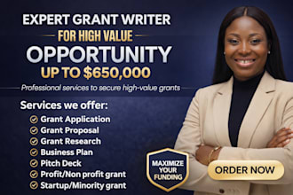 do grant proposal, research and apply for non profit grant