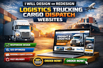 design durable logistic website redesign cargo trucking dispatch website