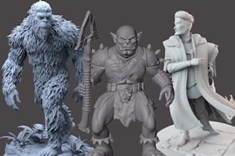 sculpt custom miniature, anime figure, creature, collectible statue 3d printing