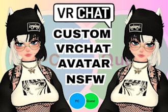custom vrchat avatar commission, 3d anime, vr character, vrc avatar, nsfw, furry