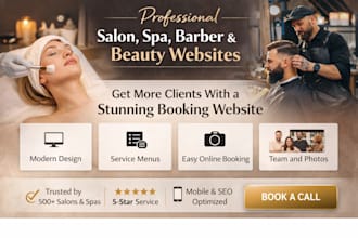 design wix salon spa barbershop beauty website booking website