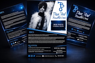 design a professional musician epk or electronic press kit for artists