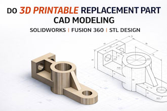do 3d printable replacement part cad modeling solidworks fusion 360 stl design