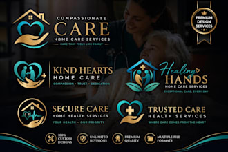 design home care healthcare medical logo, home care website, home care flyer