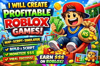 make a profitable roblox game, tycoon, map, script, simulator full roblox game