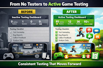 provide 12 testers closed mobile app game testing for google play console