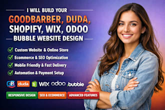 build goodbarber duda supadupa bigcartel bubble odoo shopify wix website design
