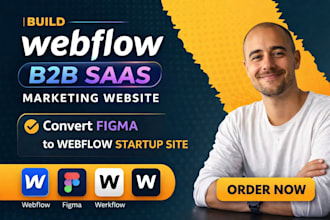 build webflow b2b saas marketing website convert figma to webflow startup site
