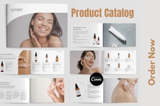 design product catalog, brochure for spa, skincare industry, beauty cosmetics