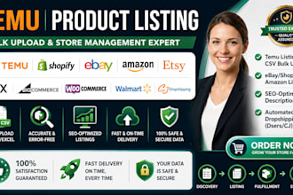 create temu product listing, temu bulk upload and optimize temu shop products