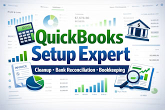 do quickbooks online setup cleanup catch up bookkeeping chart of accounts