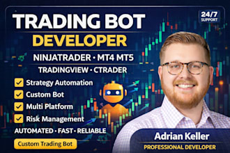 develop trading bot for ninjatrader, mt4 mt5, tradingview, ctrader, quantower