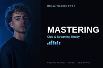 professionally master your melodic techno, house or indie dance track