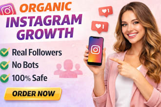 be your instagram manager, organic growth specialist for ig