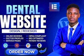 design a modern dentist website, dental clinic website, therapy website with SEO